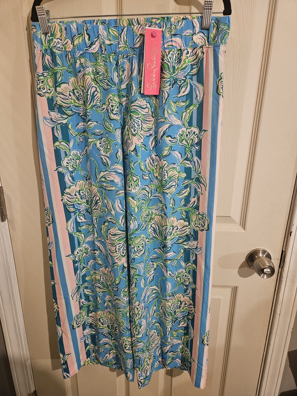 Lilly Pulitzer Cumulus Blue Floral Palazzo Pants